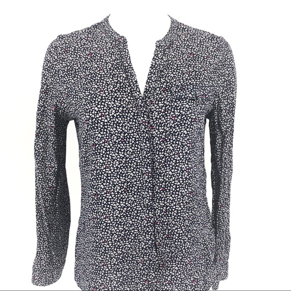 Banana Republic micro heart print shirt top s - Picture 2 of 6